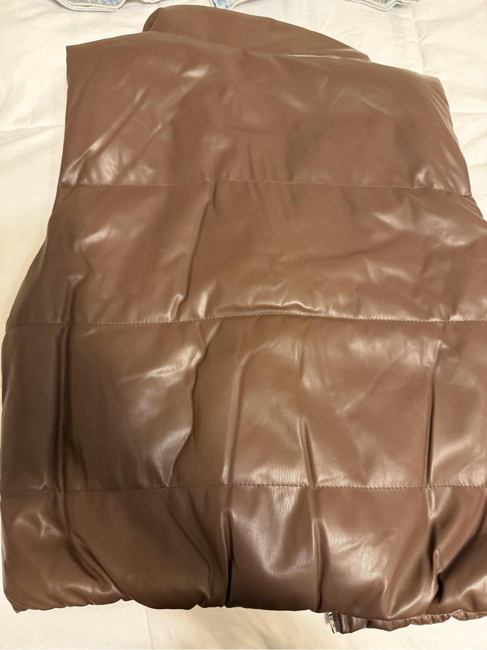Fashion Nova Brown Faux Leather Comforter